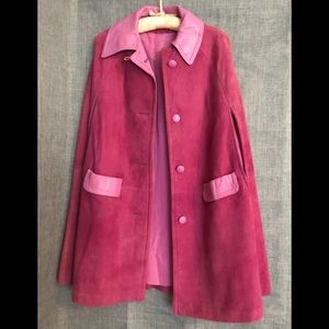 Vintage pink suede cape